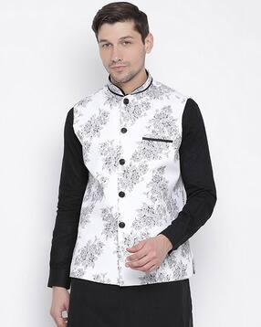 vastramay Floral Print Nehru Jacket-picture-25