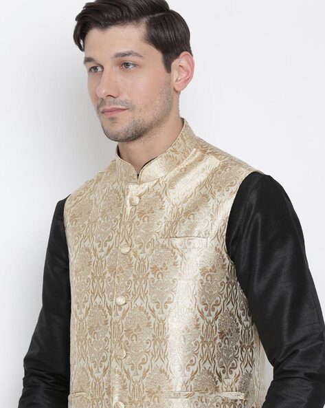 Silk Nehru Jacket Suit For Groom