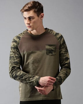 Mens Long Sleeve Camo T-Shirt