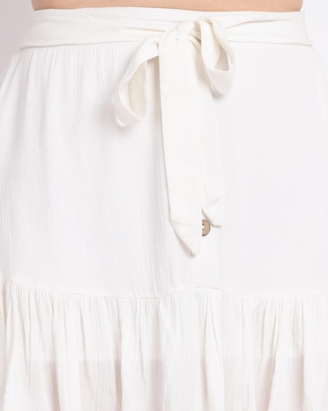 Faballey Skirts  Buy Faballey White Polka Tiered Mini Skirt Online  Nykaa  Fashion
