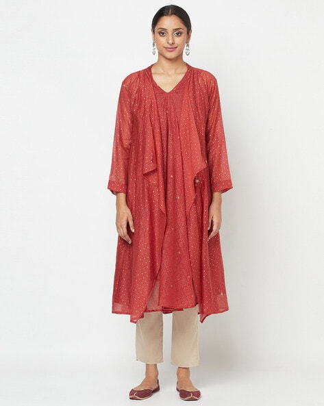 Fabindia FabSleep Embellished A-line Kurta Set