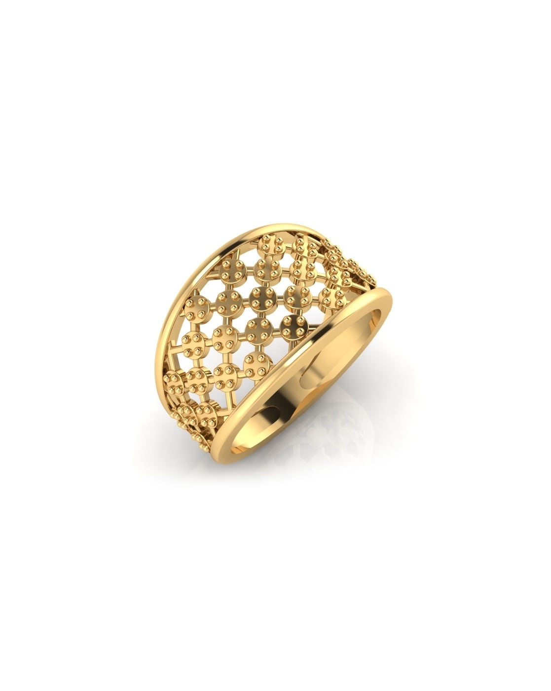 14KT Gold Ring For Women In Free Flow Design With Diamonds