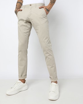 Buy Highlander Beige Casual Solid Tapered Fit Trousers for Men Online at  Rs699  Ketch
