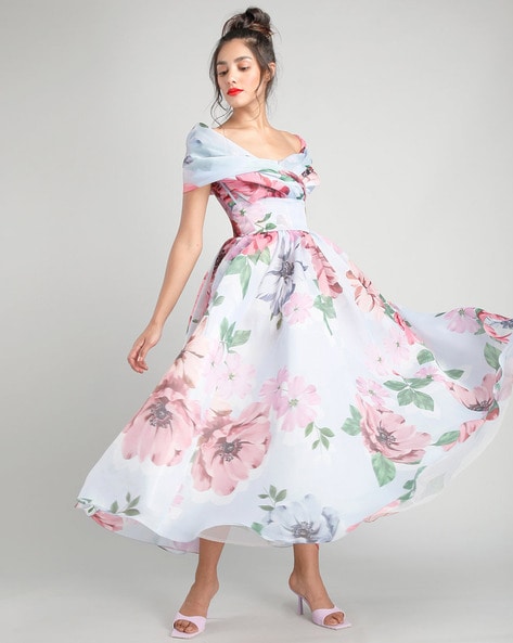 Suno Flared Floral Dress, $405, farfetch.com