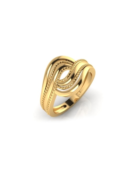 Elegance Redefined: Shop Engraved Heart 22KT Gold Ring at Bhima