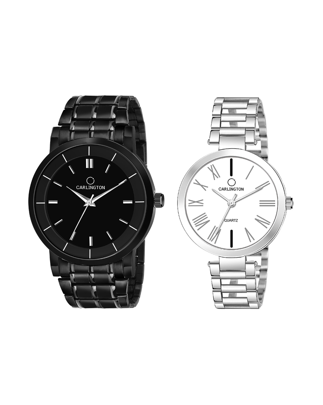 Buy Black & Silver Watches for Women by Carlington Online | Ajio.com