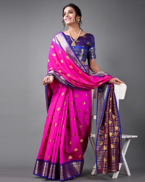 1 Pink Blouse And 7 New Saree Looks