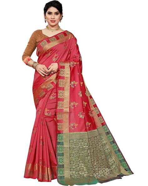 Buy Fancy Sarees Printed Mysore Silk Blend Gold Sarees Online @ Best Price  In India | Flipkart.com