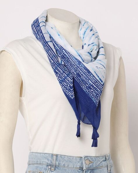Printed Scarf with Tassels Price in India