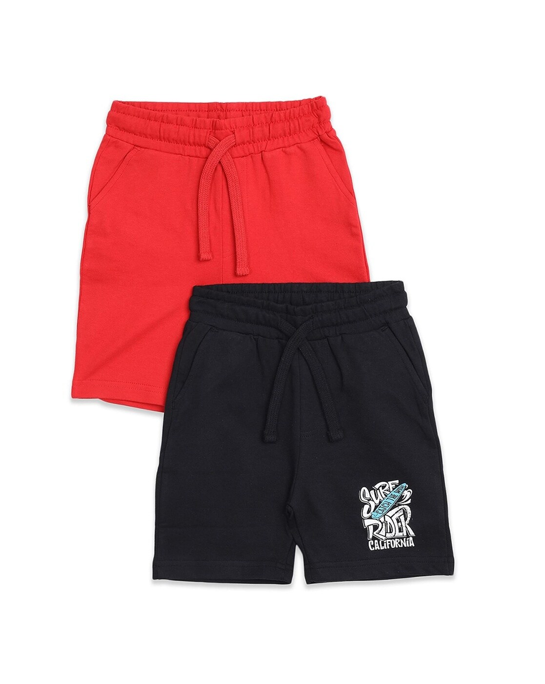 Buy Black & Red Shorts & 3/4ths for Boys by Donuts Online