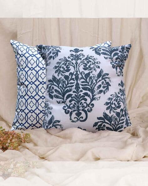 Buy Cream Navy Cushions Pillows for Home Kitchen by Design