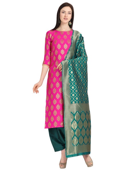 jacquard silk dress material