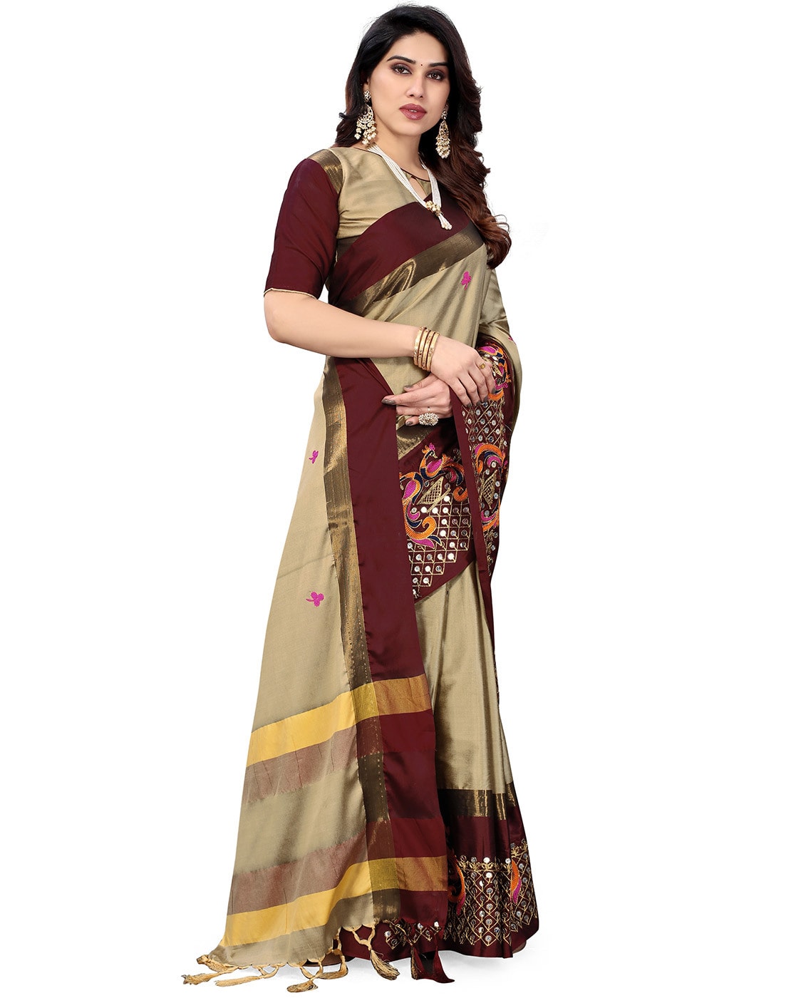 Buy kashvi sarees Self Design Mysore Art Silk, Cotton Silk Red, Pink, Black  Sarees Online @ Best Price In India | Flipkart.com