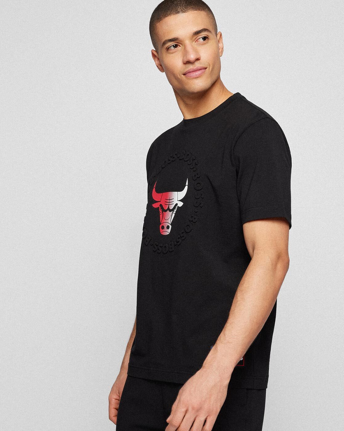 Buy Boss NBA Crew-Neck T-Shirt with Embossed Dual Branding, Beige Color  Men