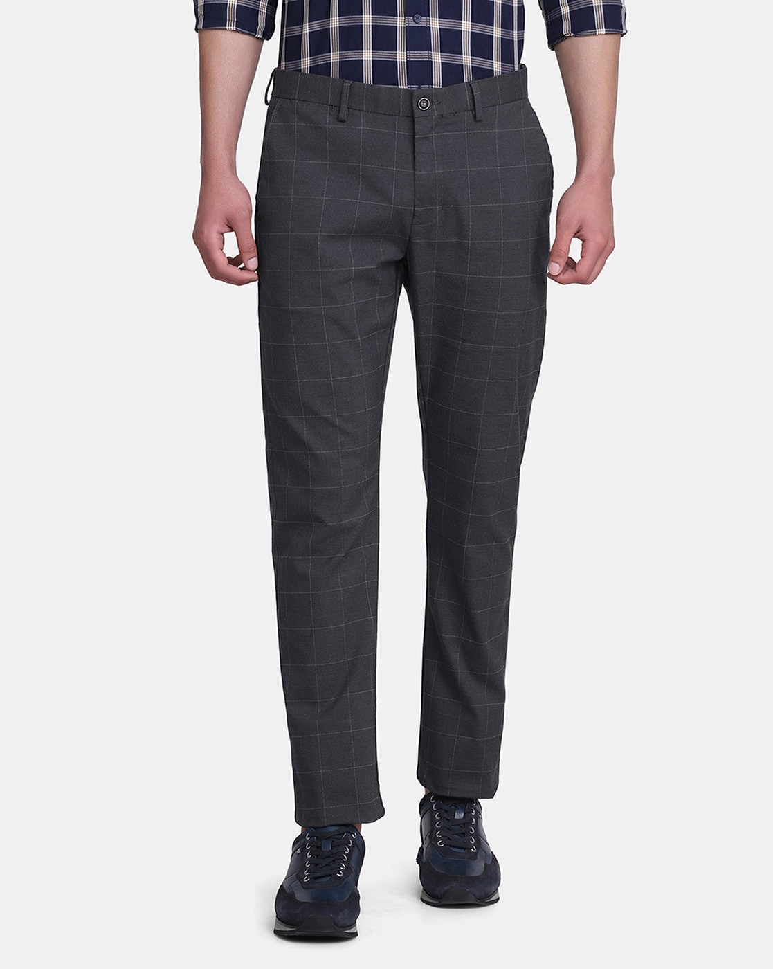 Buy Black Check Smart Trousers from the Next UK online shop