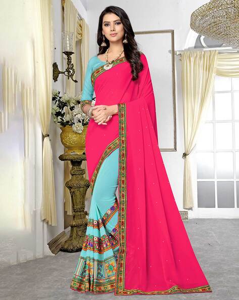 Buy Pink Sarees for Women by TIKHI IMLI Online | Ajio.com