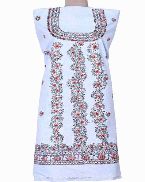 pure white cotton dress material