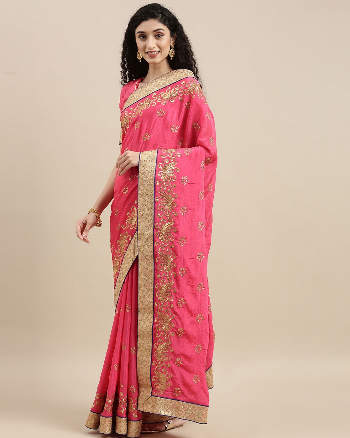 Buy Saree Mall Grey & Maroon Floral Linen Blend Chanderi Sarees - Sarees  for Women 14006750 | Myntra