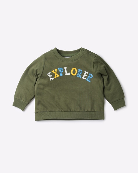 Boys Typographic Print Cotton Sweatshirt