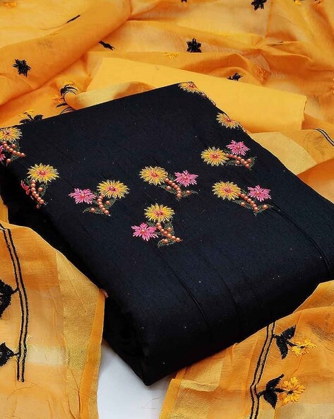 Churidar materials with hot sale embroidery work