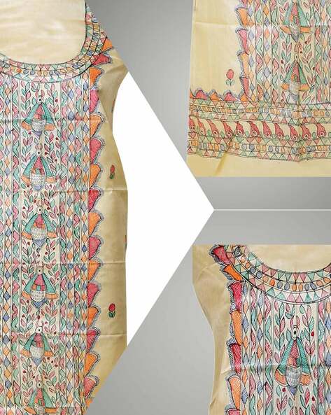 Surajmukhi- Fit & Flare Cotton Silk Madhubani Dress | geetanjaliboutique