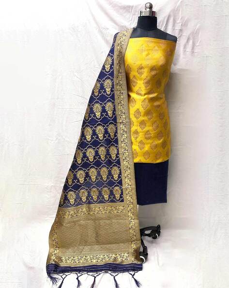Banarsi Semi katan Silk dress material – RKG SHOPPING