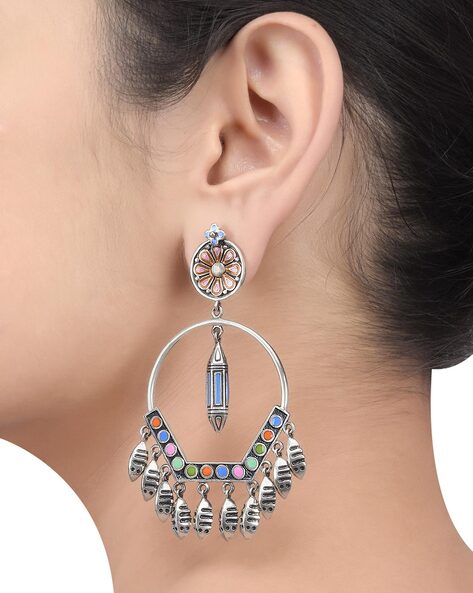 Buy Tribe Amrapali Silver Alloy Ear Jacket Earrings Online At Best Price @  Tata CLiQ