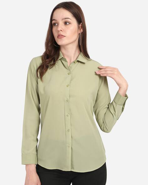 Buy Light Green Shirts for Women by 