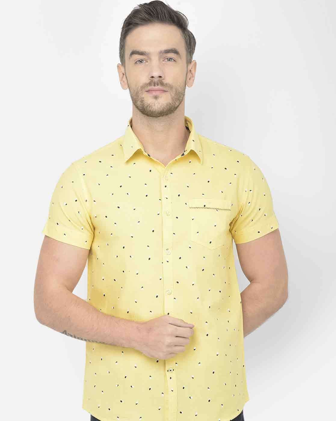 canary yellow mens dress shirt