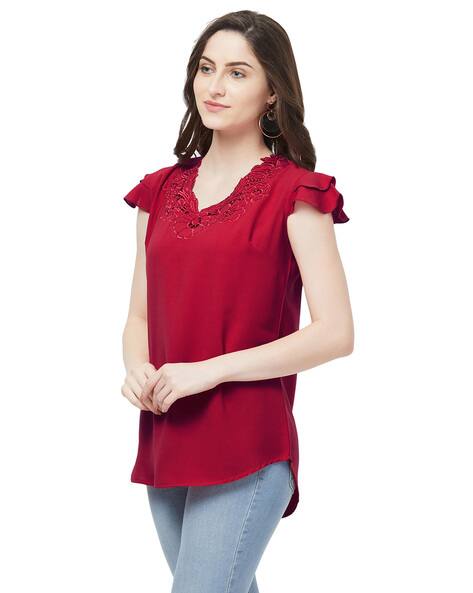 Buy Red Tops for Women by Go-4 It Online | Ajio.com