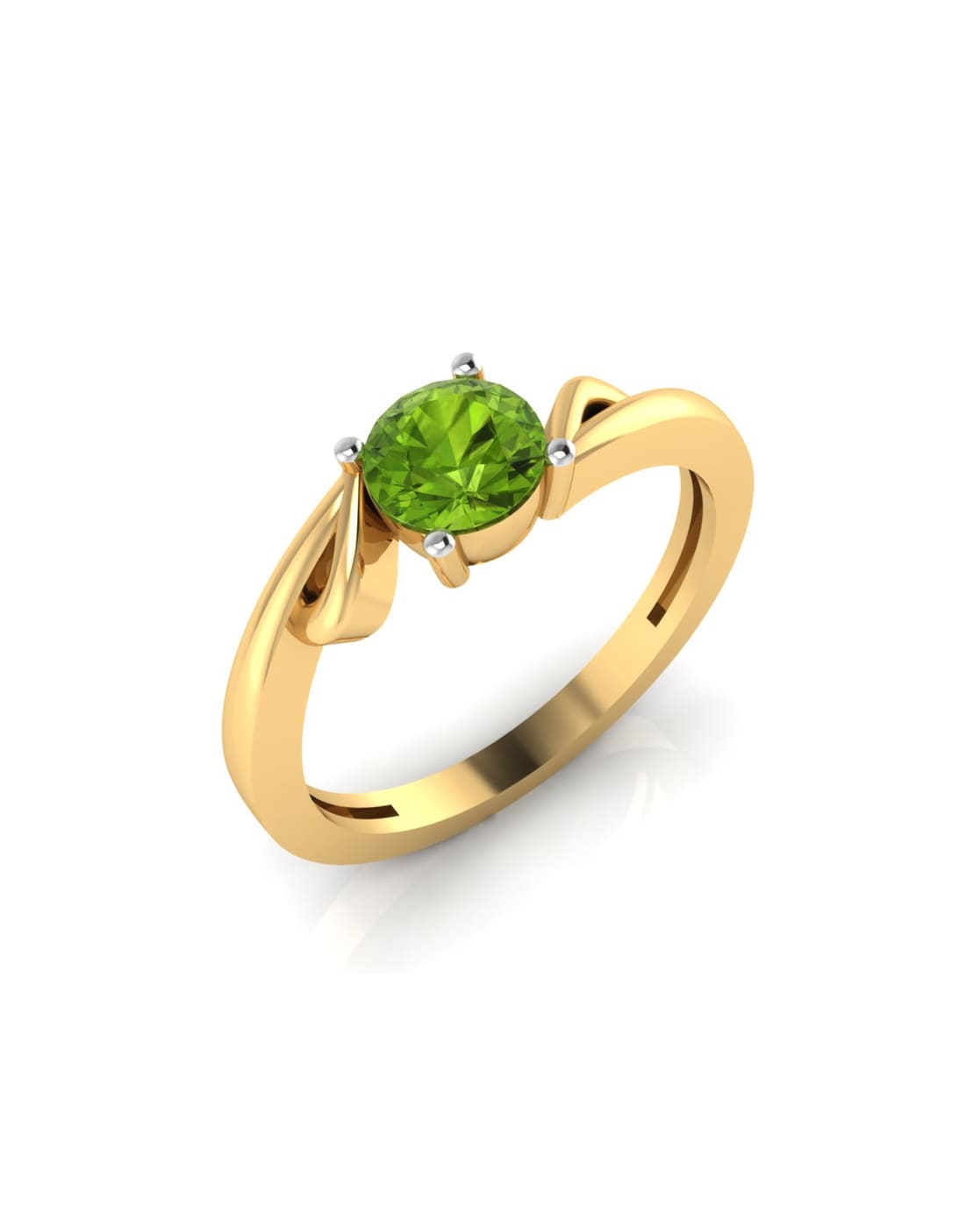 Gold Ring Featuring a Peridot Green Crystal + Halo of Crystals | Ferris by  Oomiay – Oomiay Jewelry