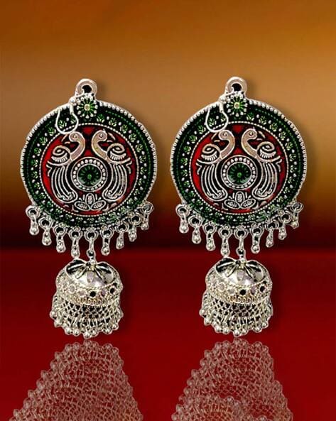 Meenakari jhumki on sale