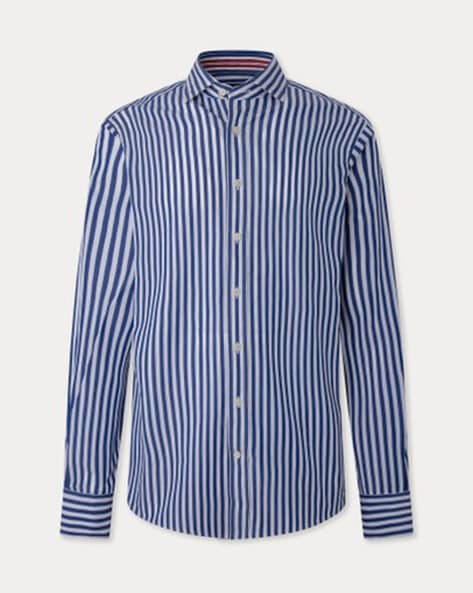 Cotton Hackett Hackett Mens Shirt Long Sleeve M Blue 100% 