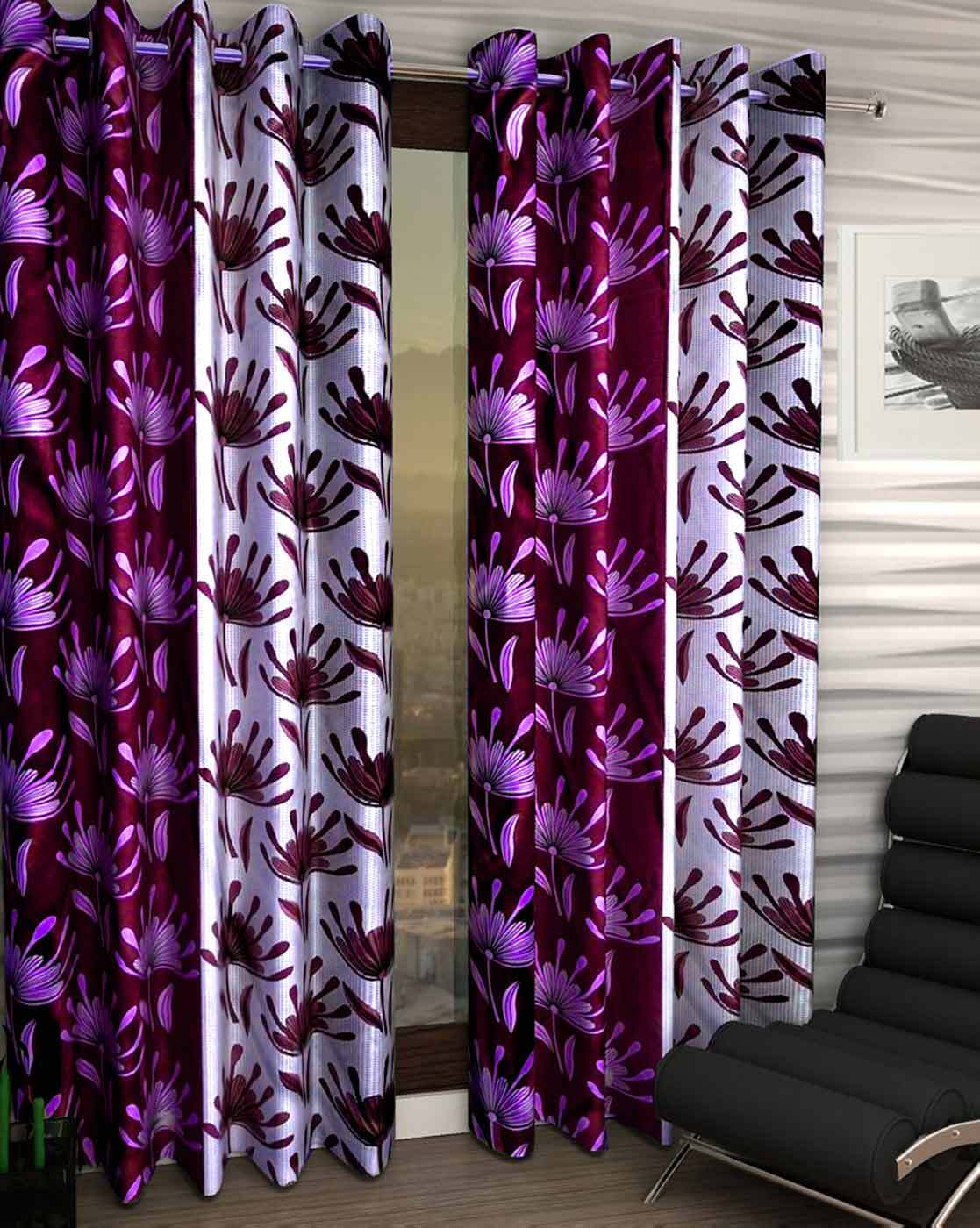 Buy Burgundy Curtains & Accessories for Home & Kitchen by Homefab India  Online