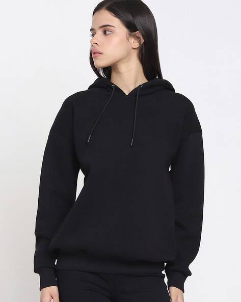 Plain black sweatshirt womens Clearance