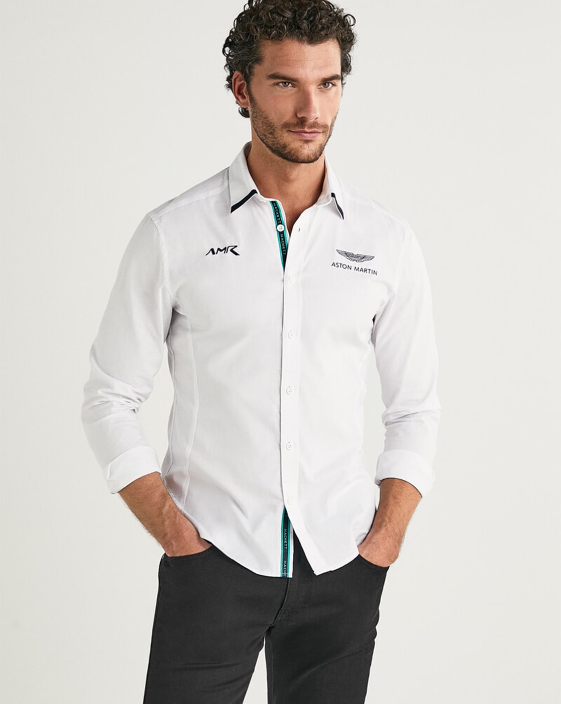 Slim Fit Shirt with Embroidered Logo