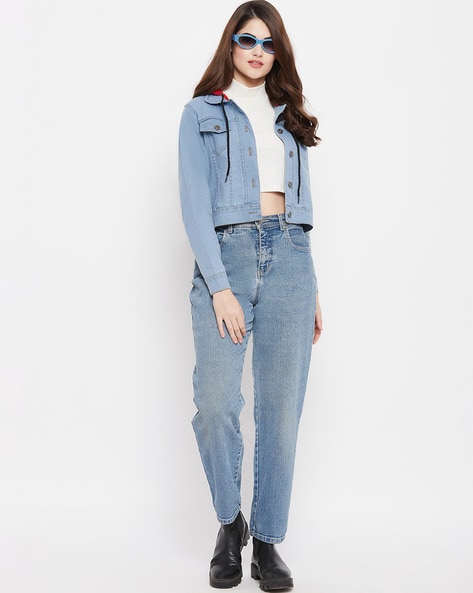 Discover 104+ denim jacket and mom jeans latest