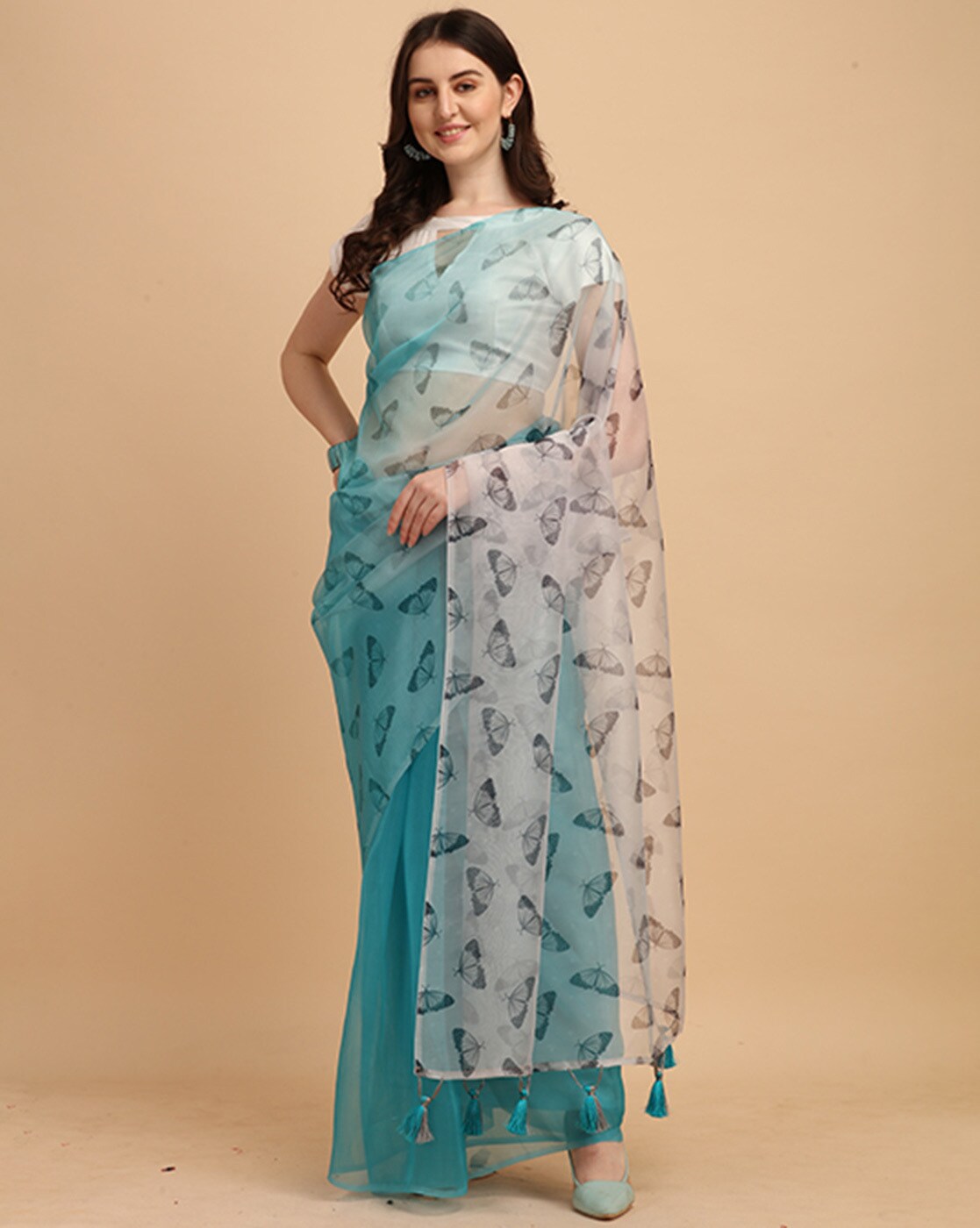 Buy Purple Sarees for Women by Odette Online | Ajio.com