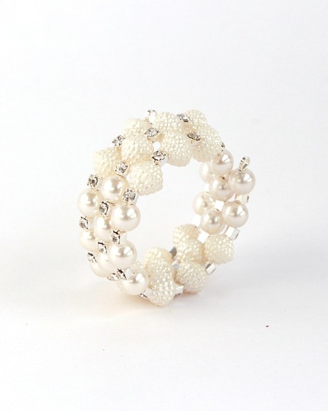 Open Cuff Bracelet, Adjustable Pearl Bangle for Women, Stainless Steel  Jewelry - AliExpress