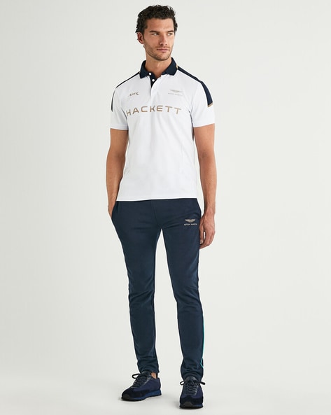 Buy Hackett London Aston Martin Tour Slim Fit Polo T Shirt White