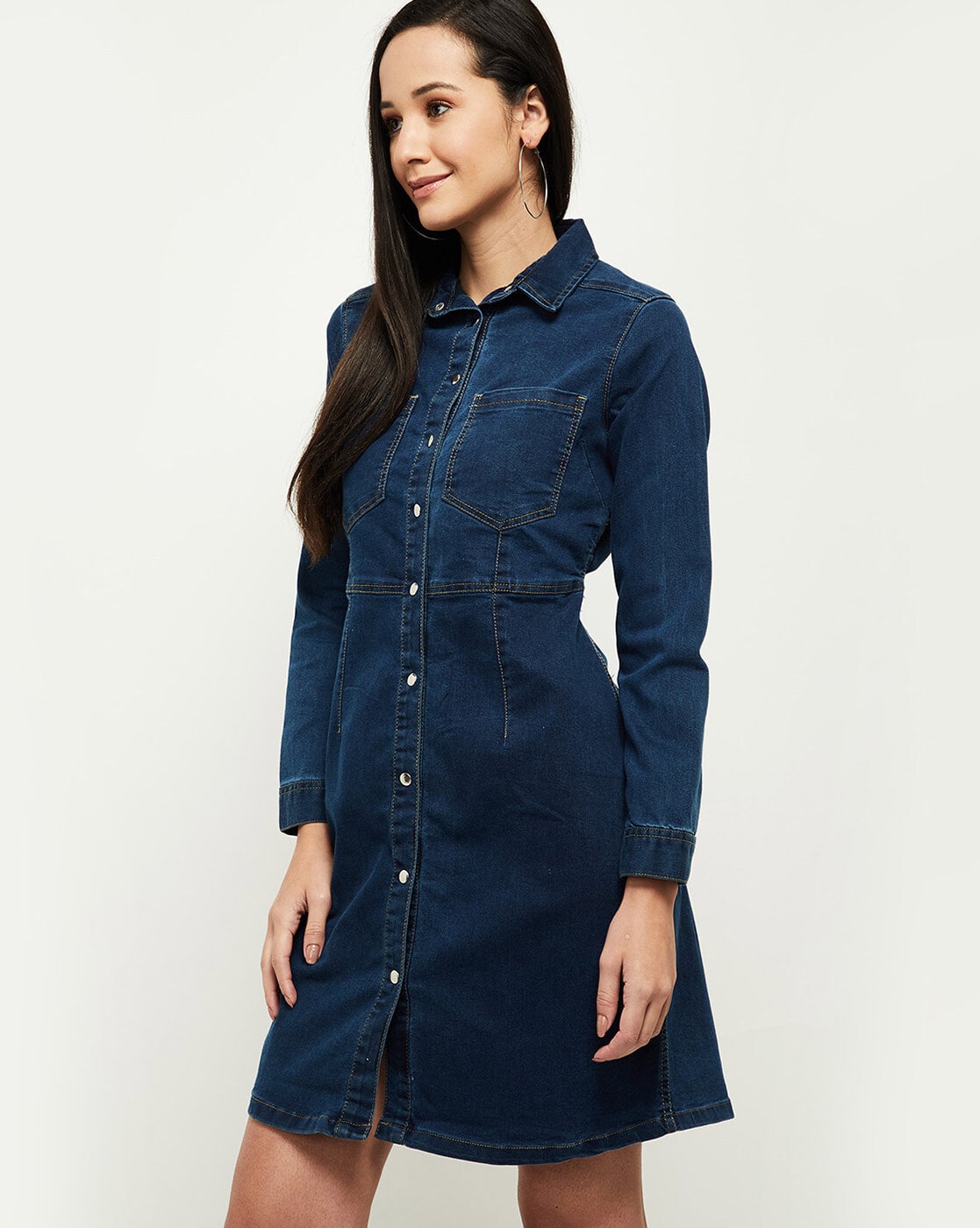 Womens One Piece Denim Short Midi - MainRoad.in