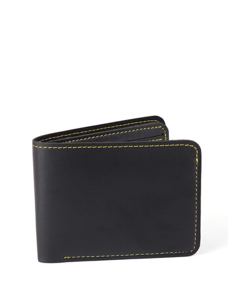 Black Waxy Wallet And Weave Textured Belt Combo (Black) – Three