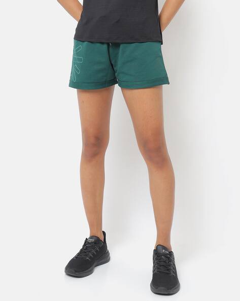 Buy Bottle Green Shorts for Women by Cultsport Online | Ajio.com