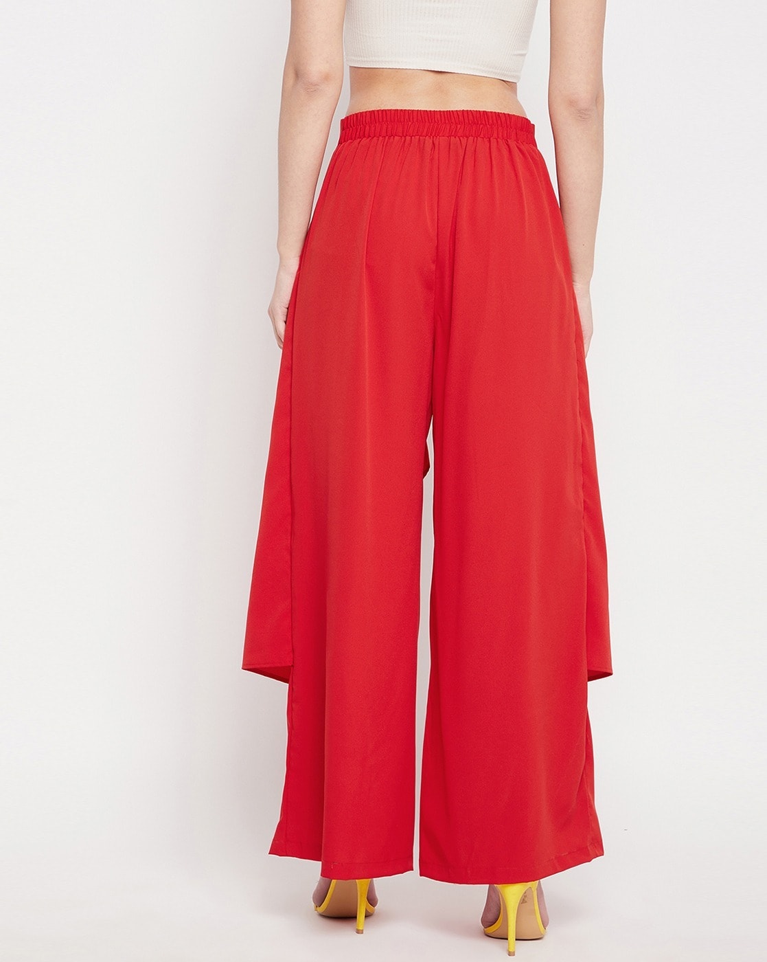 Penny Ponte Wide Leg Trouser  Red  WYSE London