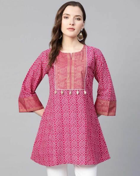 Bandhani Print A-line Kurti