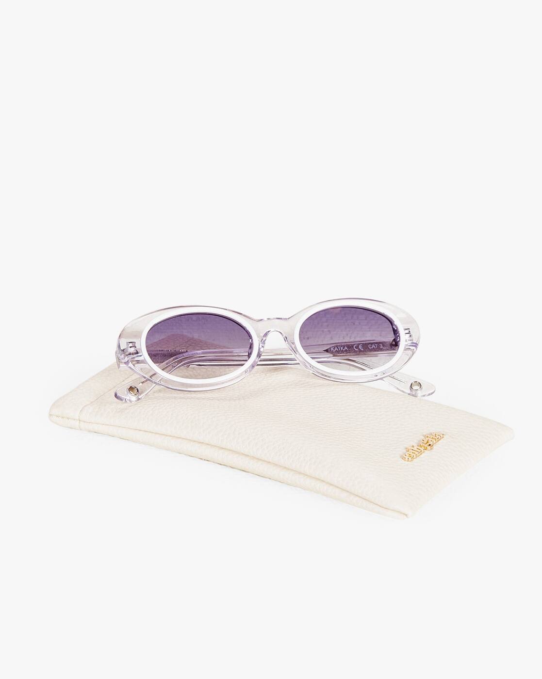 Buy Cult Gaia Katka Oval Sunglasses | White Color Women  display picture 1