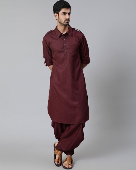 Buy Burgundy Ethnic Suit Sets for Men by AKS Online Ajio