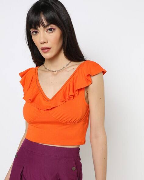 Buy Orange Tops for Women by Oxxo Online | Ajio.com