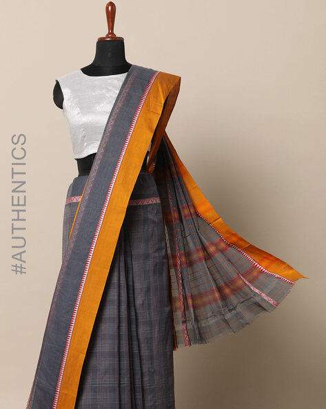 Pure handloom narayanpet cotton half saree material – www.vannamayil.com