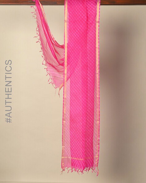 Pure Khatan Silk Tie & Dye Leheriya Mothada Dupatta Price in India